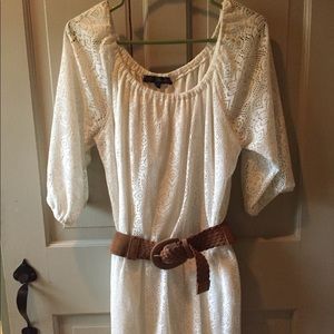 Off the shoulder dress with belt